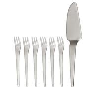 Premier Housewares 0922289 Curve Service de 6 Fourchettes à Gâteaux et Pelle à Tarte en Acier Inoxydable