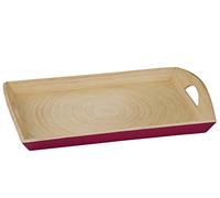 Premier Housewares 1104382 Kyoto Plateau de Service en Bambou filé Framboise 30 x 45 x 7 cm