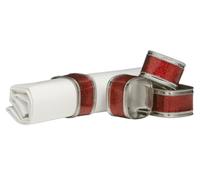 Premier Housewares 1403761 Set de 4 Ronds de Serviette Rouge Brillant/Nickelé