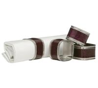 Premier Housewares 1403762 Set de 4 Ronds de Serviette Violet Brillant/Nickelé