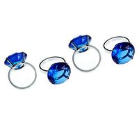Premier Housewares 1403768 Set de 4 Ronds de Serviette Finition Chromée Saphir Diamanté