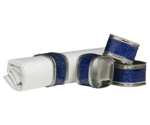 Premier Housewares 1403769 Set de 4 Ronds de Serviette Saphir Brillant/Nickelé