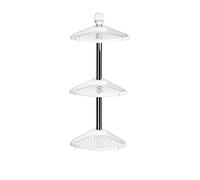 Premier Housewares 1601460 Étagère de Douche d'angle Mural en Aluminium avec 3 Tablettes Réglables Blanc