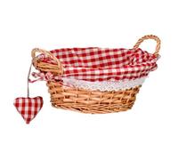 Premier Housewares 1901052 Panier en Osier Rond avec Doublure Rouge