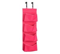 Premier Housewares 1901118 Étagère de Rangement de Porte 4 Niveaux en Polyester Rose