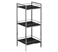 Premier Housewares 2402529 Étagère de 3 Niveaux Laqué Noir et Cadre Chromé