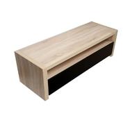 Premier Housewares 2403073 Loki Table de Basse avec 2 Tiroirs/1 Tablette Placage de Chêne Naturel Noir Laqué