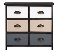 Premier Housewares 2403975 Urban Loft Commode avec 6 Tiroirs Bois de Paulownia Lavis Brun