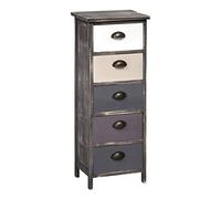 Premier Housewares 2403977 Urban Loft Commode avec 5 Tiroirs Bois de Paulownia Lavis Brun
