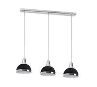 Premier Housewares 2501649 Lot de 3 Lumières Pendante + Abat-Jour Noir/Chromé 120 x 68 x 18 cm