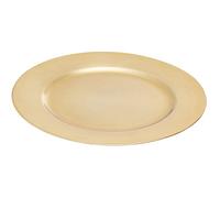 Premier Housewares Assiettes de présentation dorées | Assiettes minimalistes en mélamine pour service de table | Assiettes à dîner durables avec finition dorée | Assiettes décoratives de table de