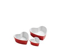 Premier Housewares Assiettes En Grès Rouge En Forme De Cœur Amour- Moule À Gâteaux, Cake, Tartes - Plat À Four