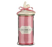 Premier Housewares Bocal en Verre de 1650 ML de Couleur crème avec Couvercle pour récipient de Cuisine de Style Traditionnel
