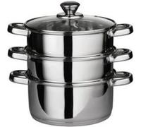 PREMIER HOUSEWARES - CUISEUR VAPEUR - COUVERCLE VERRE - FOND ENCAPSULÉ - INOX - 3 ÉTAGES - 22 CM X 25 CM inox G