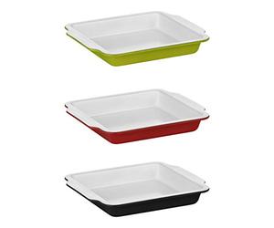 Premier Housewares Ecocook Plat à gratin en Carbone avec revêtement en céramique Vert Citron 27 x 30 x 4 cm
