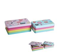 Premier Housewares Fun Times Boîtes de rangement - Petite Boîte Rectangulaire de Stockage - Boîte de conservation -Lot de 2