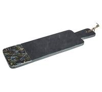Premier Housewares Grand plateau de service en marbre Ardoise noire coquille de paua