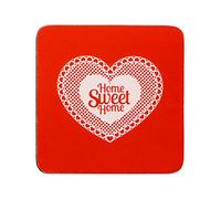 Premier Housewares Home Sweet Home Dessous de Verres - Rouge, Lot de 4
