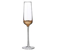 Premier Housewares Horizon Champagne Verre Clair Lot de 4, Doré, 7 x 7 x 26 cm