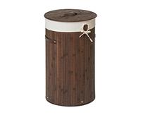 Premier Housewares Kankyo Panier à Linge Rond en Bambou Marron foncé 36 x 36 x 60 cm
