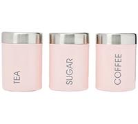 Premier Housewares Liberty Pots à thé, café et Sucre-Émail Rose Clair