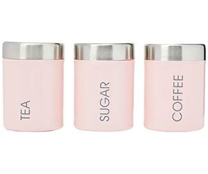 Premier Housewares Liberty Pots à thé, café et Sucre-Émail Rose Clair
