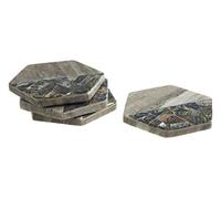 Premier Housewares Lot de 4 Dessous de Verre en marbre Motif Coquille de paua Multicolore