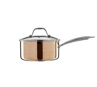 Premier Housewares Minerva Lot de casseroles et casseroles en cuivre antiadhésif en verre et acier inoxydable 39 cm