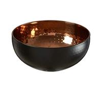 Premier Housewares Mixology Bol décoratif martelé en acier inoxydable Cuivre/noir Taille M