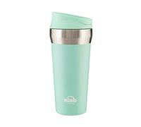 Premier Housewares Mug de voyage isotherme 380 ml, PP-Polypropylène, Mug de voyage en silicone et acier inoxydable Turquoise 8 x 8 x 19 cm