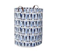 Premier Housewares Panier à Linge en Coton et Polyester/Polyester/Coton/Rayon Bleu