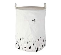 Premier Housewares Panier à linge, tissu TC (60% polyester, 40% coton), blanc/noir