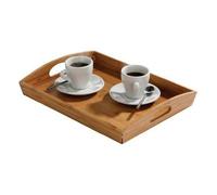 Premier Housewares Plateau rectangulaire avec poignées Bambou Naturel Marron