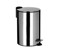 Premier Housewares Poubelle à Pédale de 12 ltr avec couvercle à fermeture souple, Bacs à Ordures en Acier Inoxydable