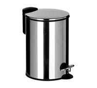 Premier Housewares Poubelle à Pédale de 3 ltr avec couvercle à fermeture souple, Bacs à Ordures en Acier Inoxydable