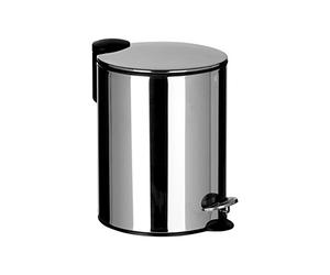 Premier Housewares Poubelle à Pédale de 5 ltr avec couvercle à fermeture souple, Bacs à Ordures en Acier Inoxydable