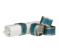 PREMIER HOUSEWARES ROND DE SERVIETTE CARRÉ BRILLANT TURQUOISE LOT DE 4 G