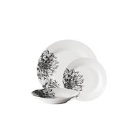 Premier Housewares Service de table 12 pièces blanc/noir