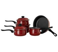Premier Housewares Set de casseroles 5pc Rouge Belly- Ustensiles de Cuisine - anti -adhesif- 5 pièces