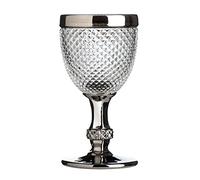 Premier Housewares Verre à vin Clair, cer inition Diamant, Argent, 9 x 9 x 17 cm