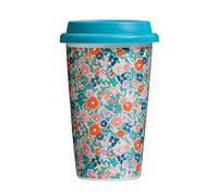 Premier Pretty Thermique Tasse de Voyage avec Couvercle en Silicone en Porcelaine, Multicolore, 330 ML