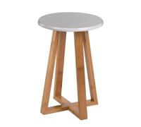 Premier Viborg Tabouret Rond, Bambou, Gris, 30 x 30 x 43 cm
