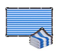 Premium 90 % - Rayé bleu et blanc Sun e Net pour serre, plantes, patio, pera - Plusieurs tailles : 2,6 x 2,6 m, 2,9 x 15,2 m, 3 x 25,6 m, 5,8 x 5,9 m, 7,6 x 8 m