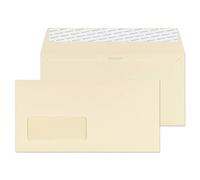 Premium Business DL 110 x 220 mm avec patte autocollante et fenêtre enveloppe - Parent Pack of 500 Cream Wove