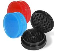 Premium Crush Grinder Moulin 3 PIÈCES - Broyeur en 2 parties pour épices, herbes & épices - Couvercle magnétique, dents aiguisées, facile à nettoyer & idéal pour les voyages (Bleu, rouge, anthracite)