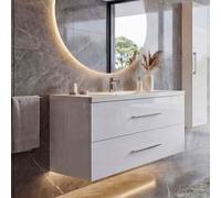 Premium lavabo + meuble sous-lavabo HWC-D16, lavabo, brillant 90cm ~ blanc
