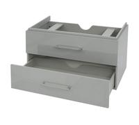 Premium Meuble sous-lavabo HWC-D16, meuble sous-lavabo Meuble de salle de bain, brillant 90cm gris