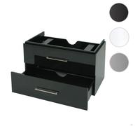 Premium Meuble sous-lavabo HWC-D16, meuble sous-lavabo Meuble de salle de bain, brillant 90cm noir