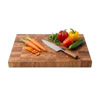 Premium Planche à Découper Bois en Chêne 50 x 30 x 4 cm | 50 x 30 x 4 cm, Bois de chêne, Découpe stable, Bois de bout, Pour hacher, Surface huilée
