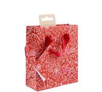Premium sac shopping rouge & blanc 32x13x24,5 cm - Rouge